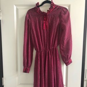 Vintage pink high neck dress - small /medium